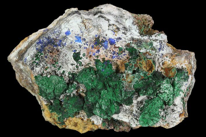 Malachite Crystal Cluster with Azurite - Morocco #128173